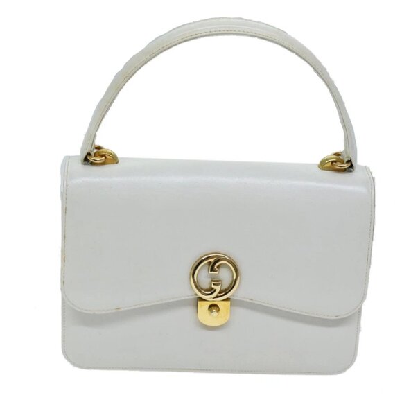 GUCCI Hand Bag Leather White Auth - Picture 2 of 16